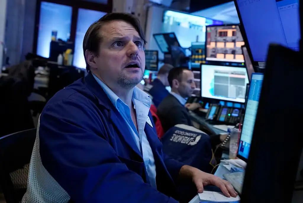 Tradern Michael Milano på New York Stock Exchange. Arkivbild.