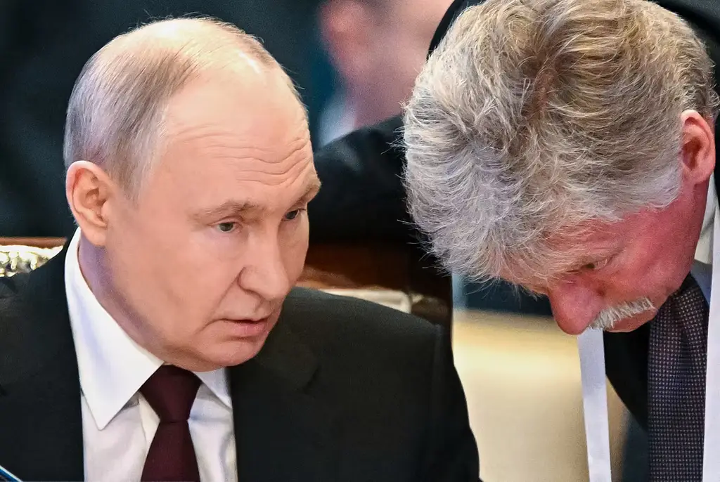 Vladimir Putin och Dmitrij Peskov.
