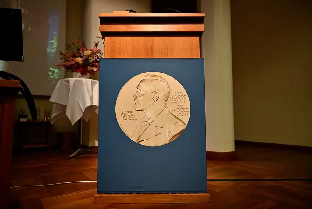En logga föreställande ett Nobelpris.
