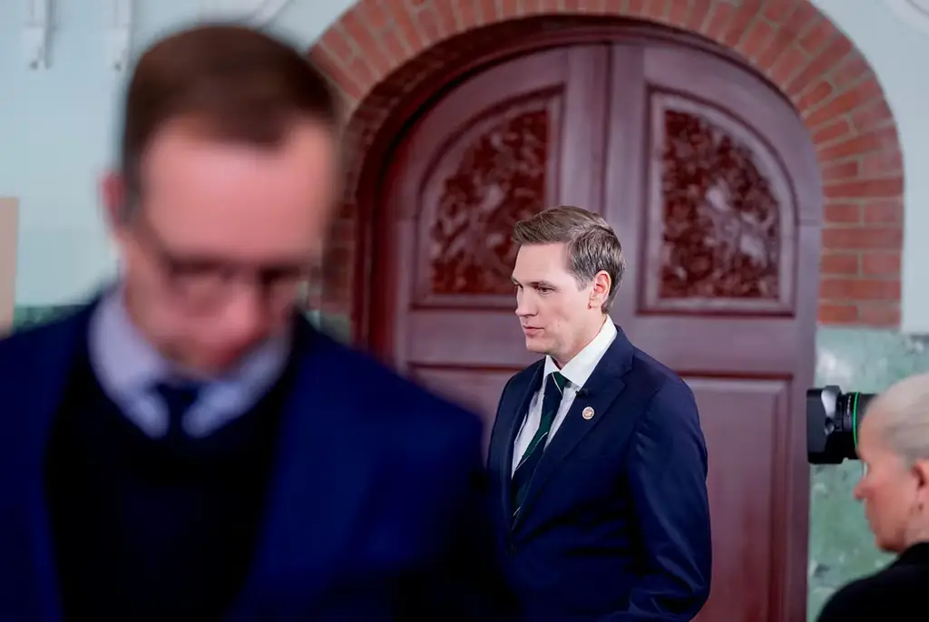 Nobelkommitténs chef Jørgen Watne Frydnes under fredagens tillkännagivande.