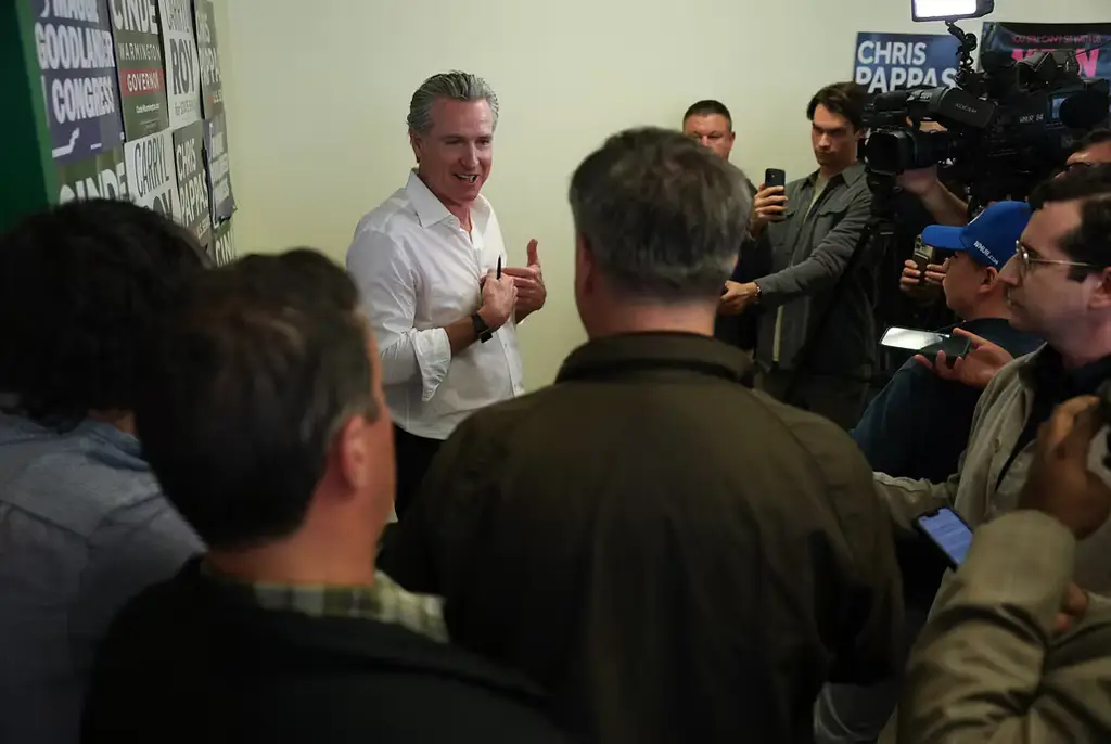 Newsom i New Hampshire, 17 oktober.