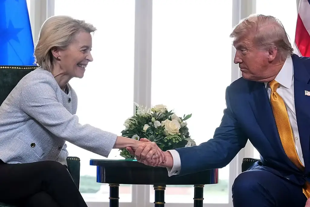 President Donald Trump och EU-chefen Ursula von der Leyen.