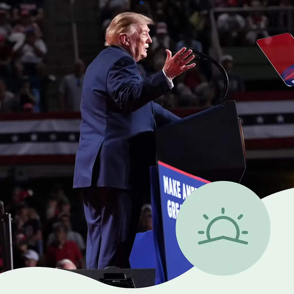Donald Trump under ett event i Texas i natt