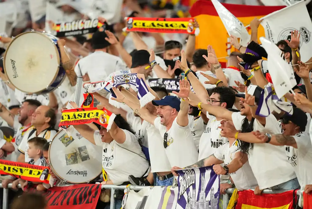 Real Madrid-supportrar, arkivbild från 2025.