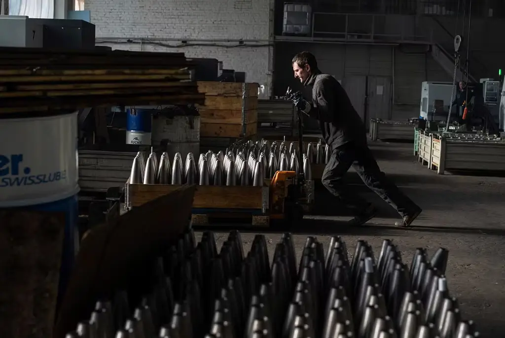 Ammunition i en fabrik i Ukraina.