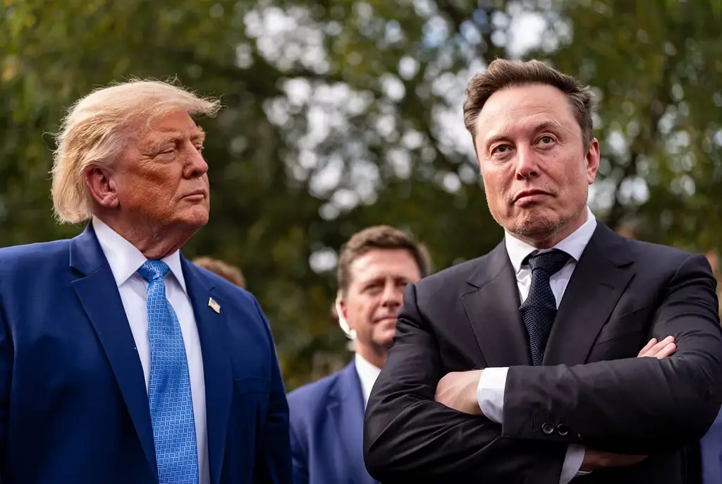 Donald Trump och Elon Musk, arkivbild från 29 september.