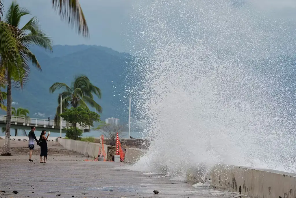 Turister vid Puerto Vallarta.
