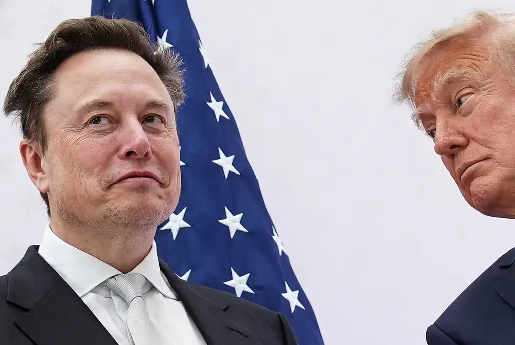 Elon Musk och Donald Trump. Arkivbild.