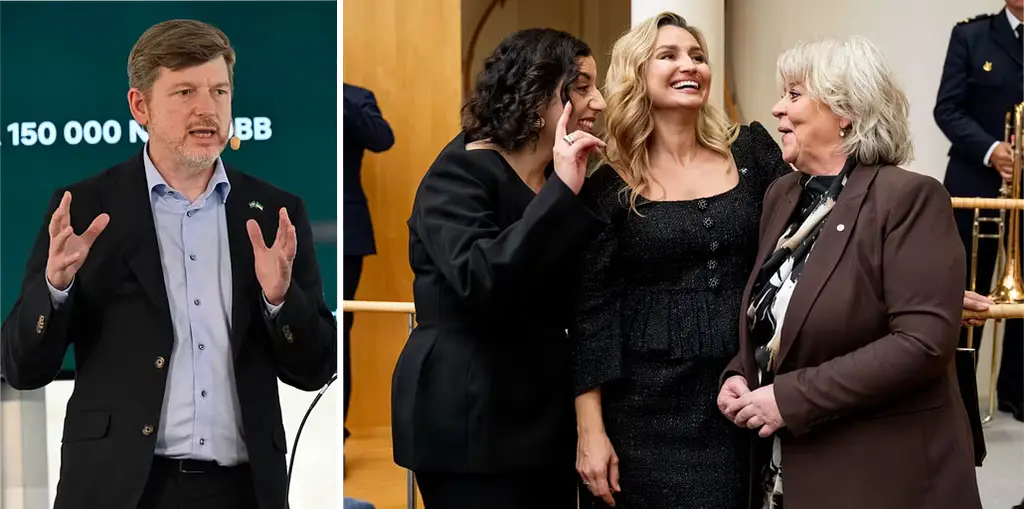 C-toppen Martin Ådahl, L-ledaren Simona Mohamsson, KD-ledaren Ebba Busch och M-ministern Camilla Waltersson Grönvall.