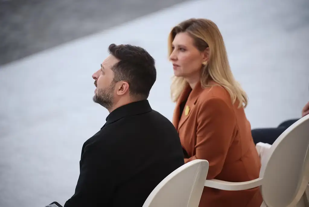 Zelenskyj med sin fru Olena Zelenska.