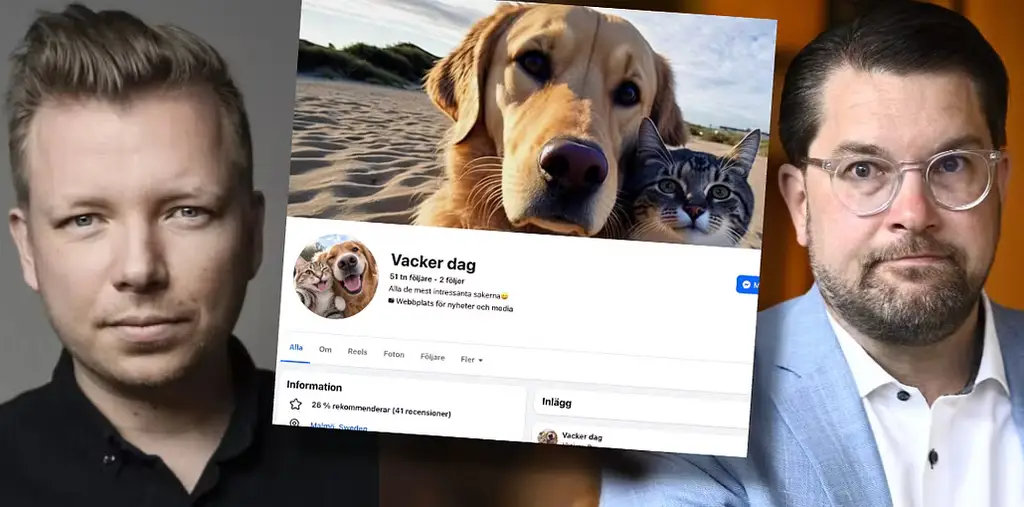 Emanuel Karlsten/bild från AI-sidan ”Vacker dag”/Jimmie Åkesson