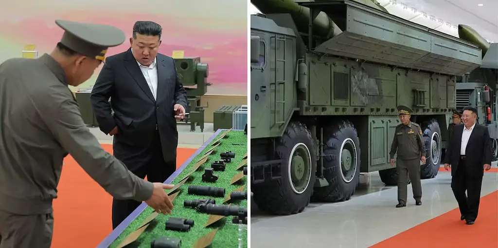 I bilder som Nordkorea har publicerat syns diktatorn Kim Jong-un besöka det nya museet.