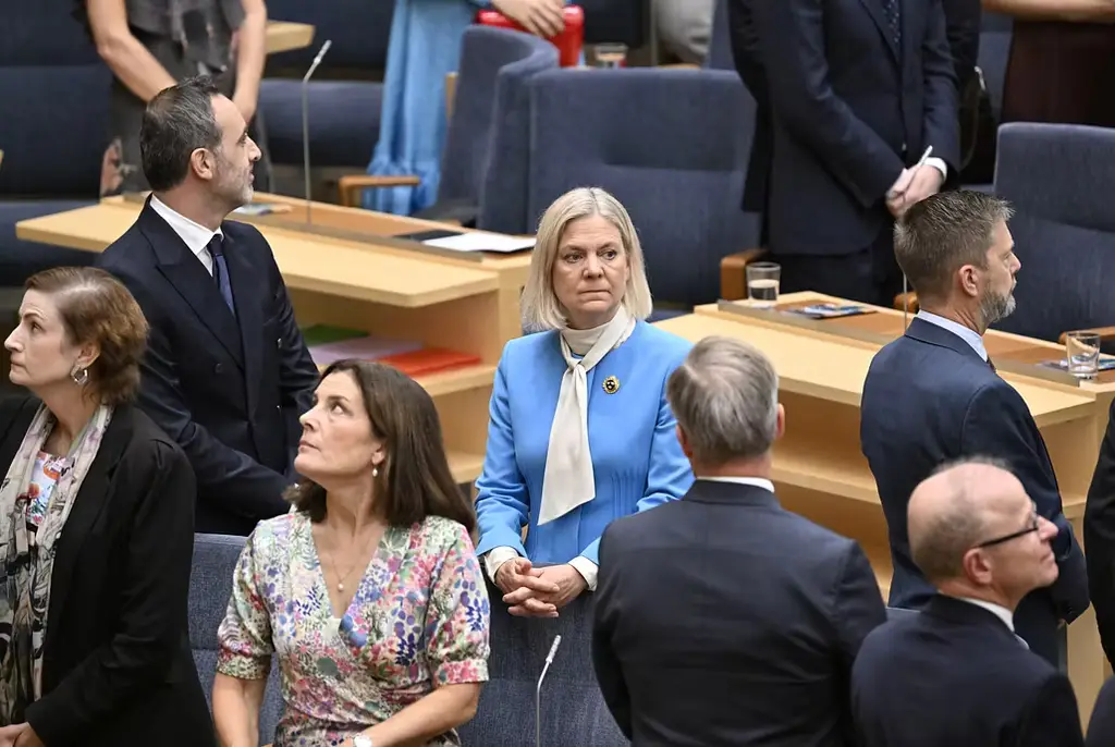 Arkivbild: Socialdemokraternas partiledare Magdalena Andersson (S) vid riksmötets öppnande i riksdagens kammare.