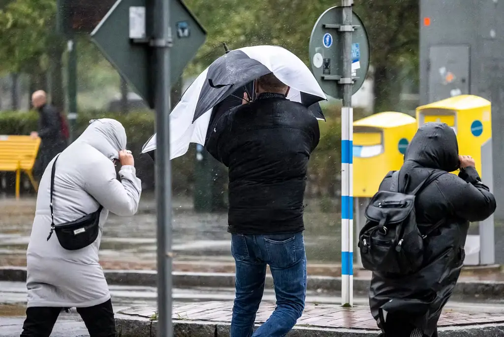 Arkivbild från ett stort regnväder i Malmö.