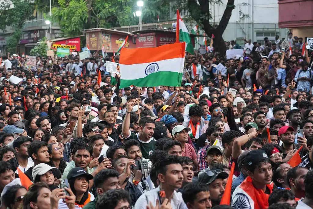 Från en tidigare protest i Indien.