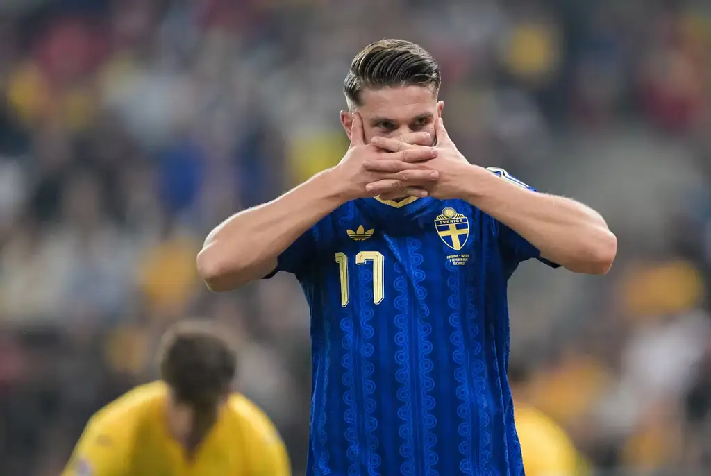 Viktor Gyökeres efter målet.