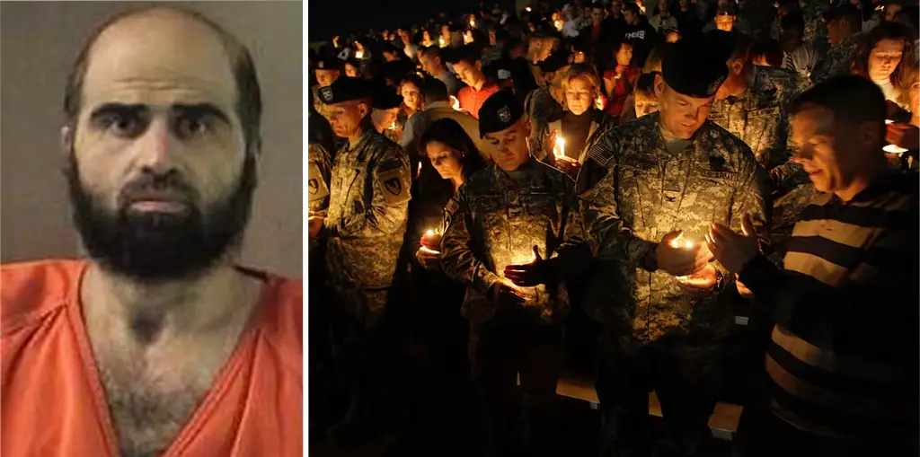 Nidal Hasan, arkivbild från 2015/Soldater på Fort Hood, arkivbild från 2009.
