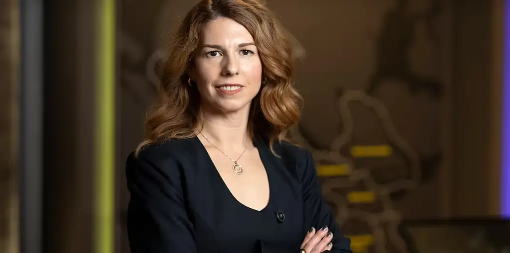 Emilia Bjuggren (S) i samband med presentationen av  Stockholms stads nya styre.