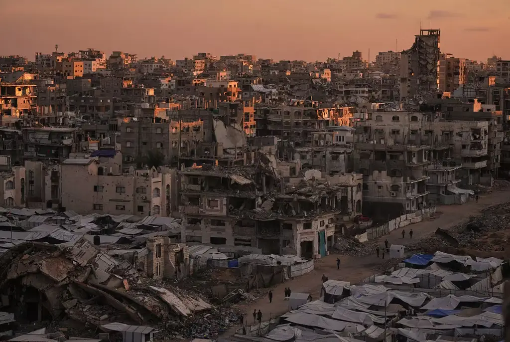 Bild från centrala Gaza stad på onsdagen.