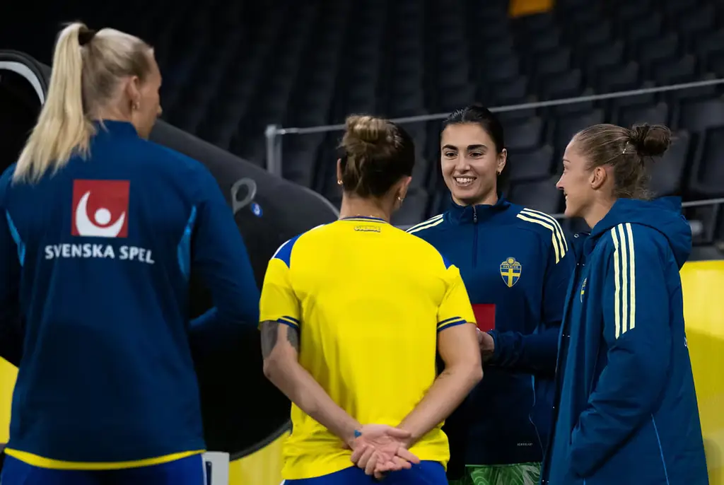 Zecira Musovic under gårdagens träning. 