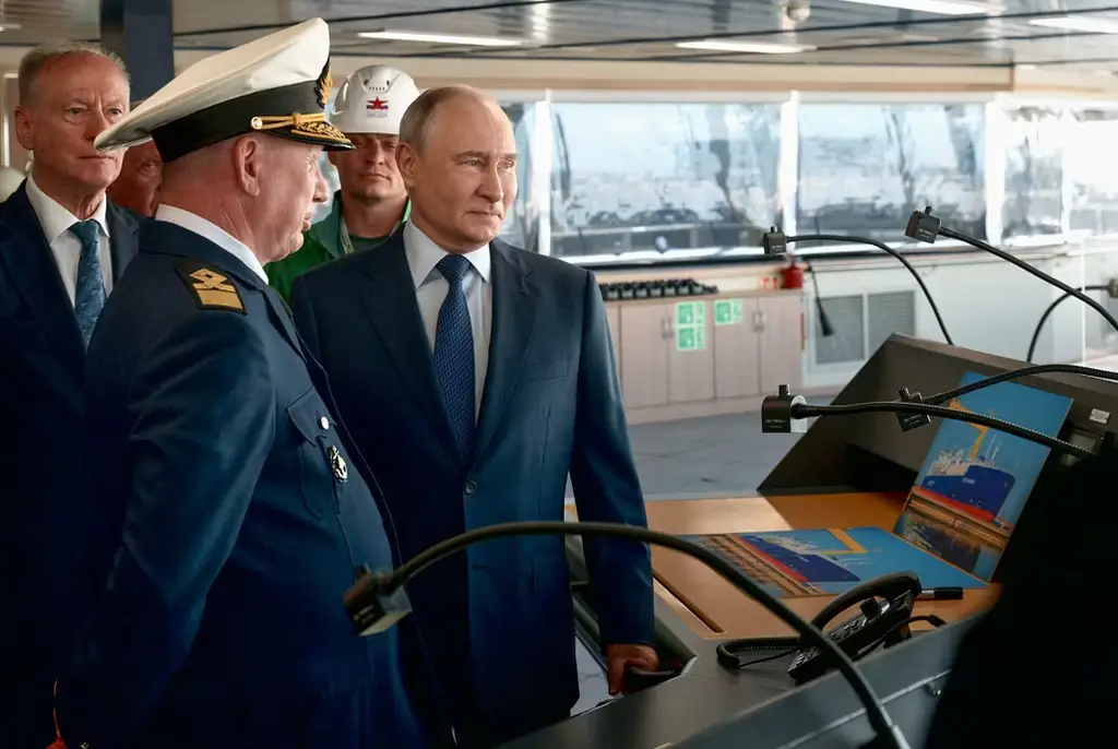 Rysslands president Vladimir Putin på ett ryskt fartyg, 1 september.