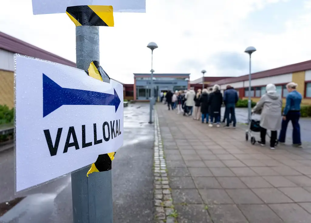 En vallokal i skånska Landskrona.