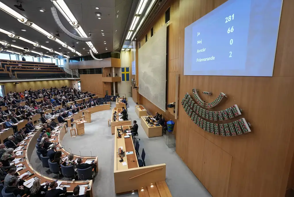 Votering om sänkt straffbarhetsålder i riksdagen tidigare i år.