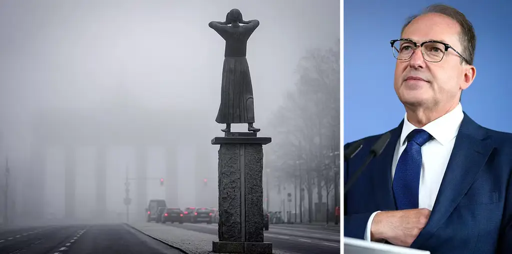 Till vänster: Berlin. Till höger: Tysklands inrikesminister Alexander Dobrint.
