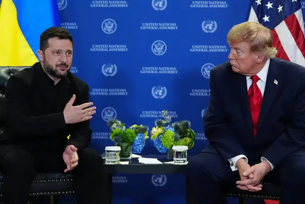  Volodomyr Zelenskyj och Donald Trump under FN:s generalförsamling den 22 september.
