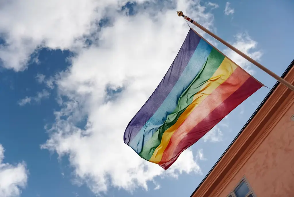 Prideflagga i Stockholm, arkivbild från 2019.